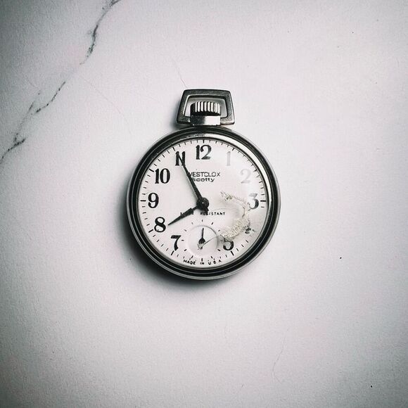Westclox | Unisex | Pocket Watch | One Size | 1950’s Vintage Silver Watch - Picture 1 of 6